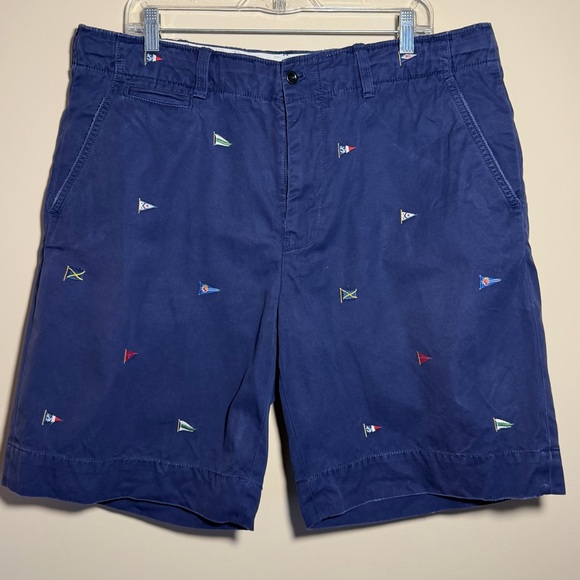 Polo Ralph Lauren Other - VTG Polo Ralph Lauren Shorts Men 36x10 Navy Embroidered Nautical Flag Knot Chino
